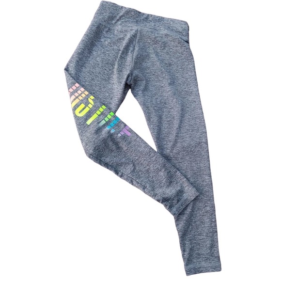 Justice Gray & Rainbow Glittered Leggings Size 7 - Picture 6 of 6